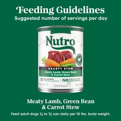 Nutro Hearty Stew Grain Free Meaty Lamb, Green Bean & Carrot Stew Adult Canned Dog Food