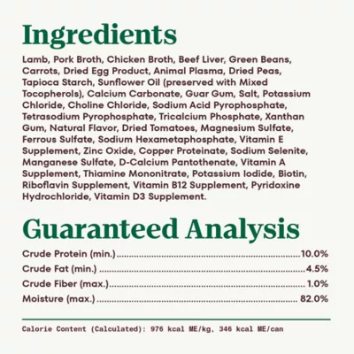 Nutro Hearty Stew Grain Free Meaty Lamb, Green Bean & Carrot Stew Adult Canned Dog Food