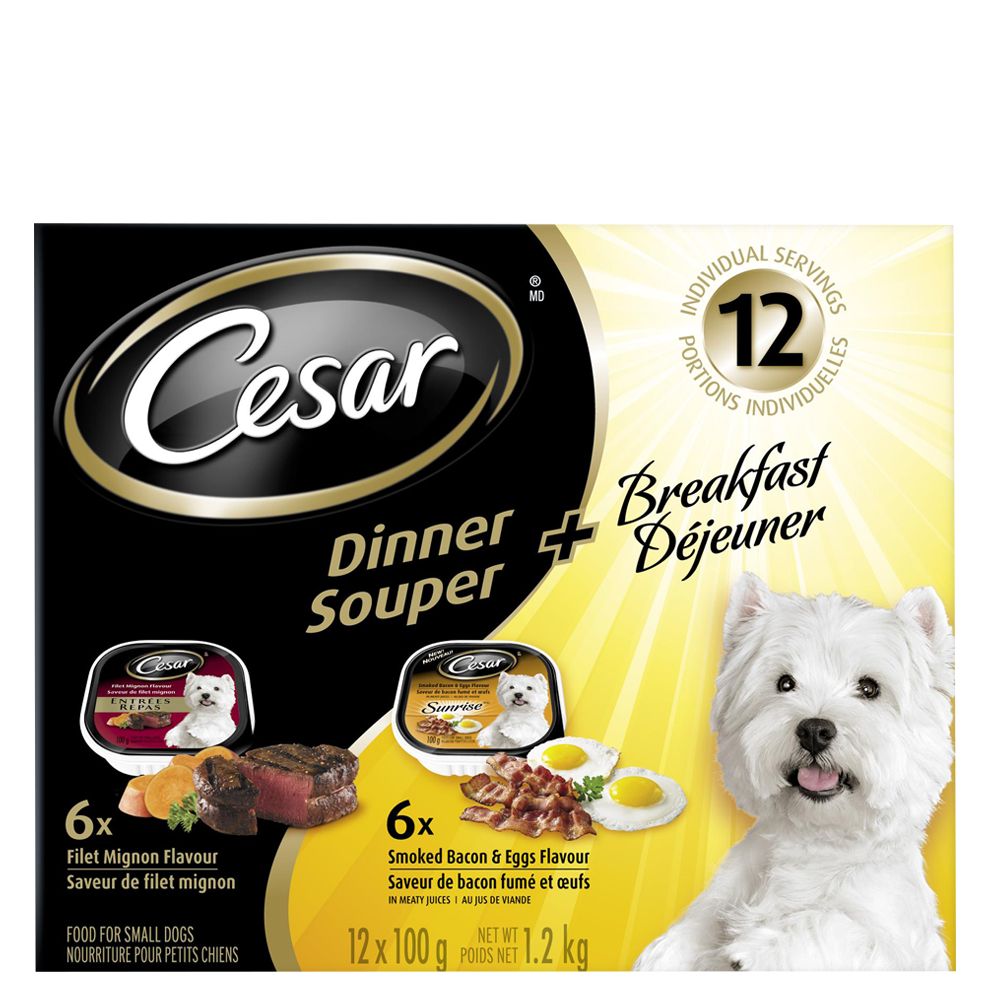 Cesar® Dinner & Breakfast 12 Pack Small Breed Dog Food dog Canned