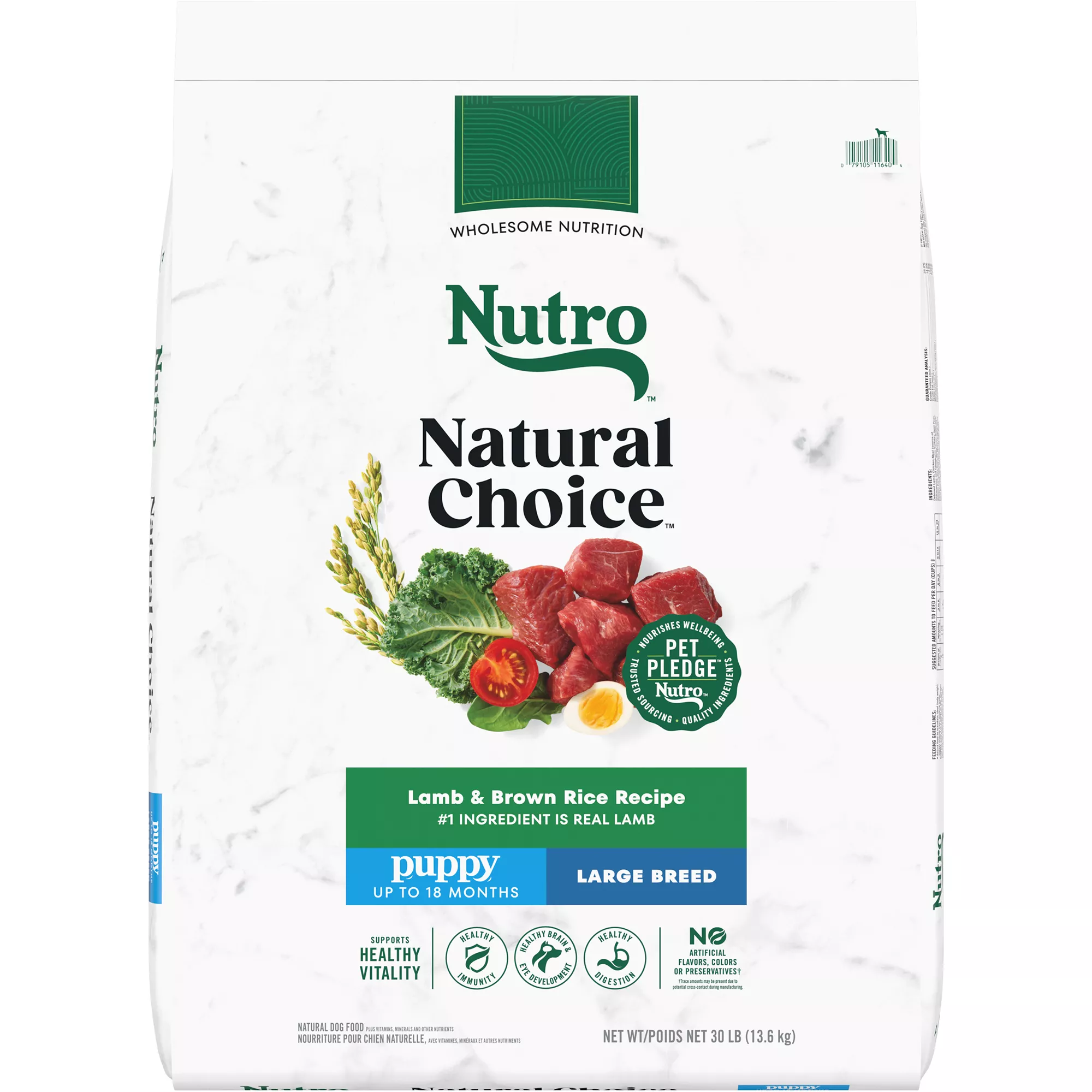 Nutro Natural Choice&trade; Large Breed Puppy Dry Dog Food - Non-GMO, Lamb & Brown Rice