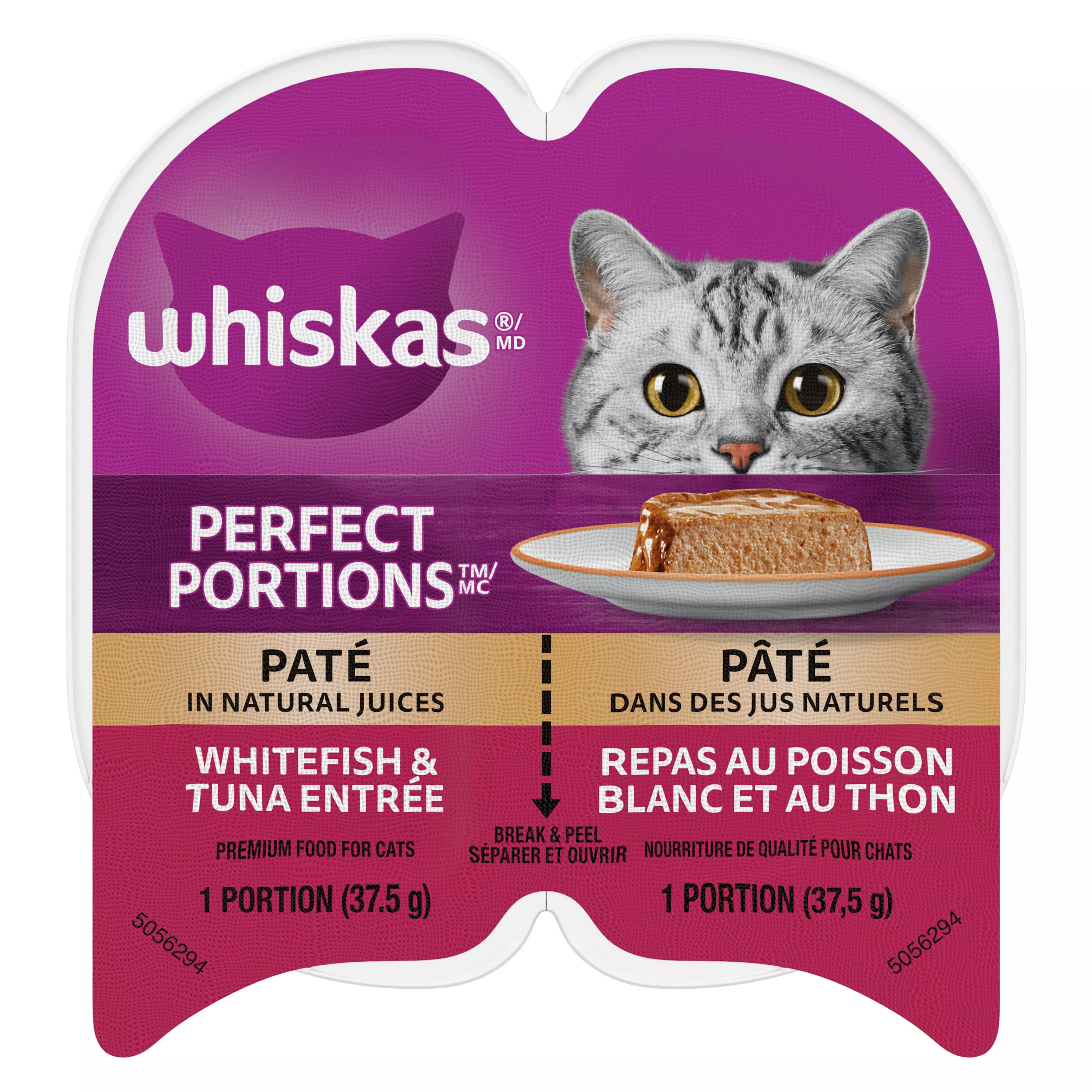 Whiskas Perfect Portions Adult Wet Cat Food Whitefish & Tuna Paté