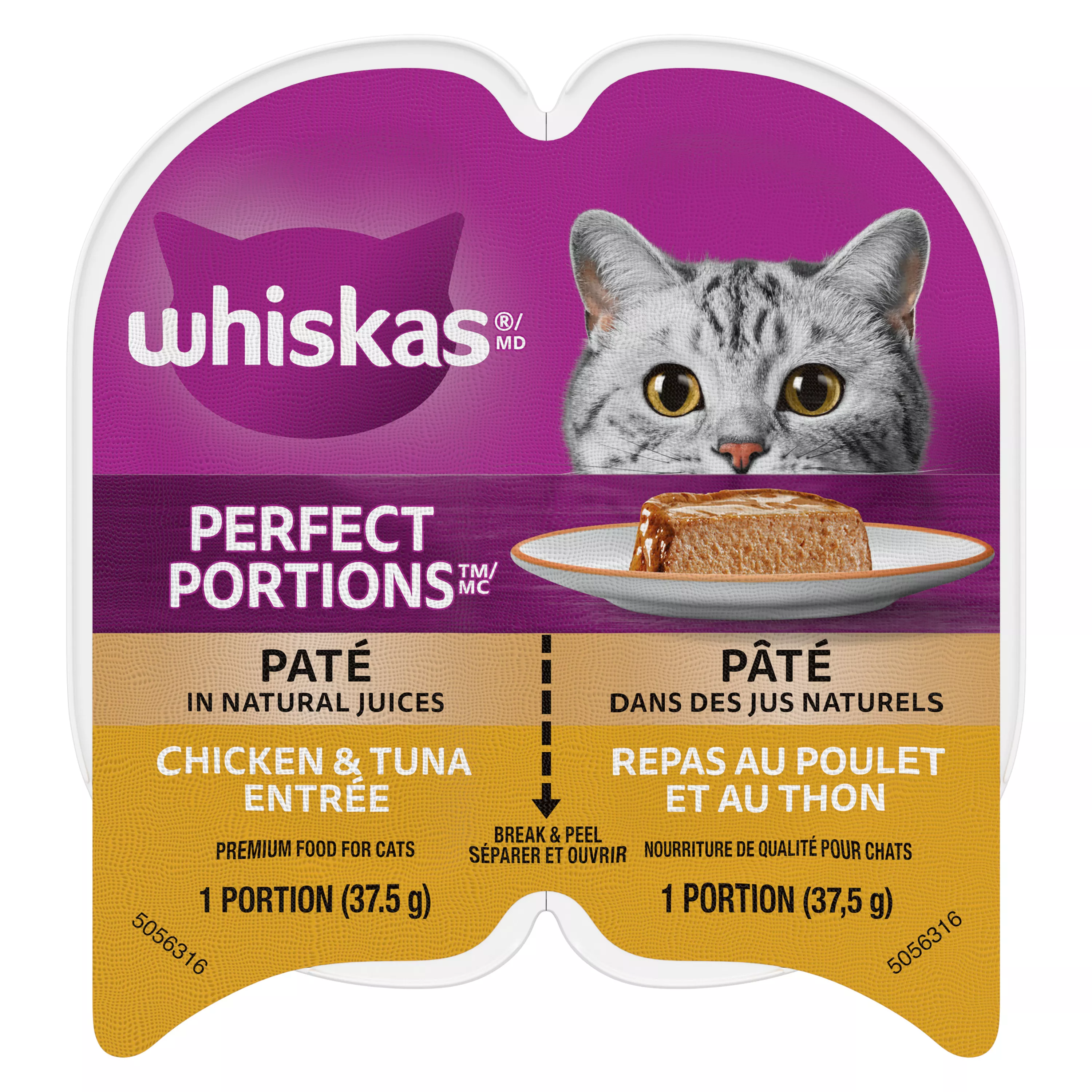 Whiskas Perfect Portions Adult Wet Cat Food Chicken & Tuna Paté