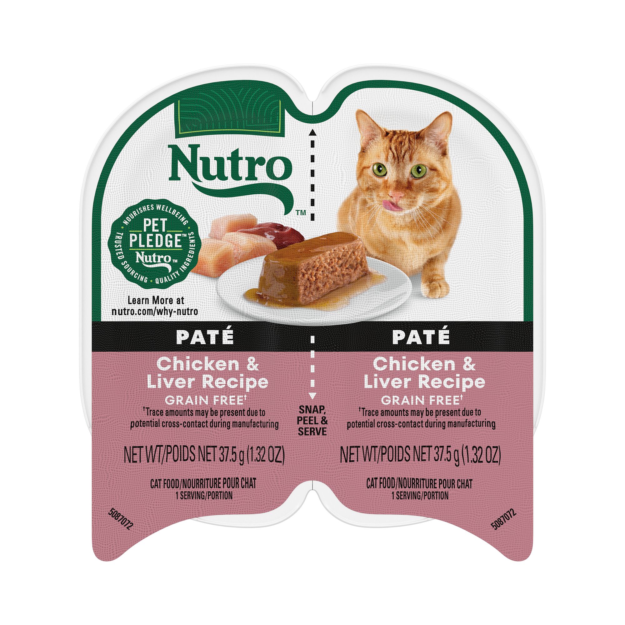 Nutro Perfect Portions Pate Wet Cat Food Real Chicken and Liver Recipe 2.65 oz tray