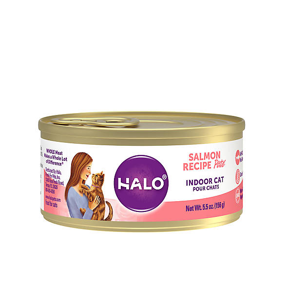 HALO® Indoor Cat Food Natural, Grain Free, Salmon Recipe Pate cat