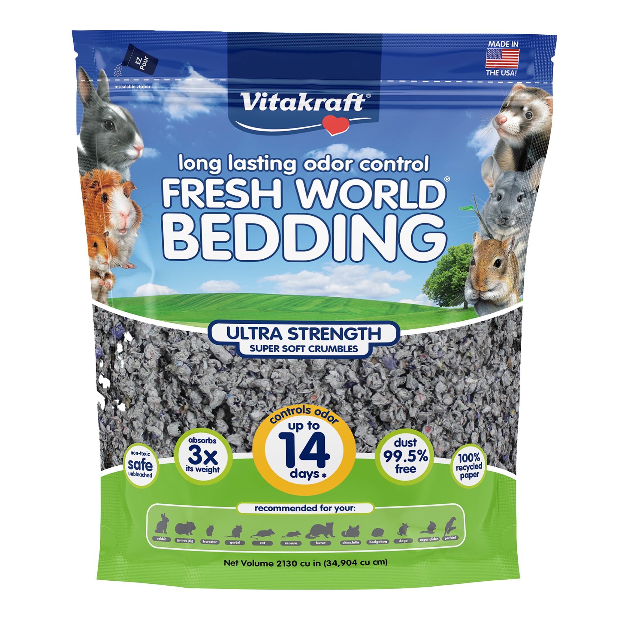 Vitakraft Fresh World Ultra Strength Crumble Bedding for Small Animals 