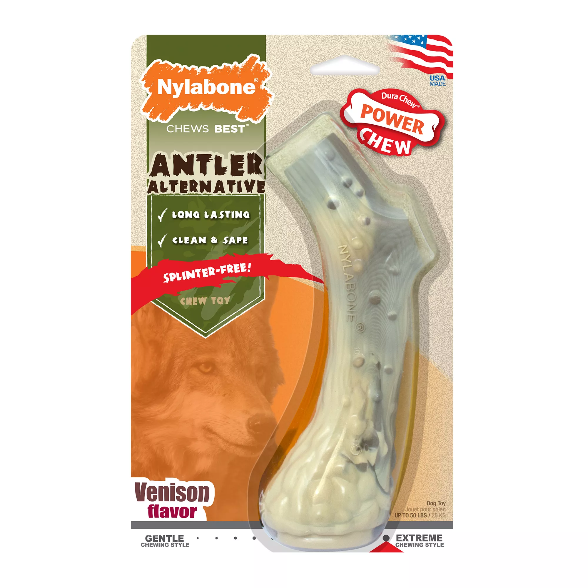 Nylabone® Venison Antler Chew Dog Toy