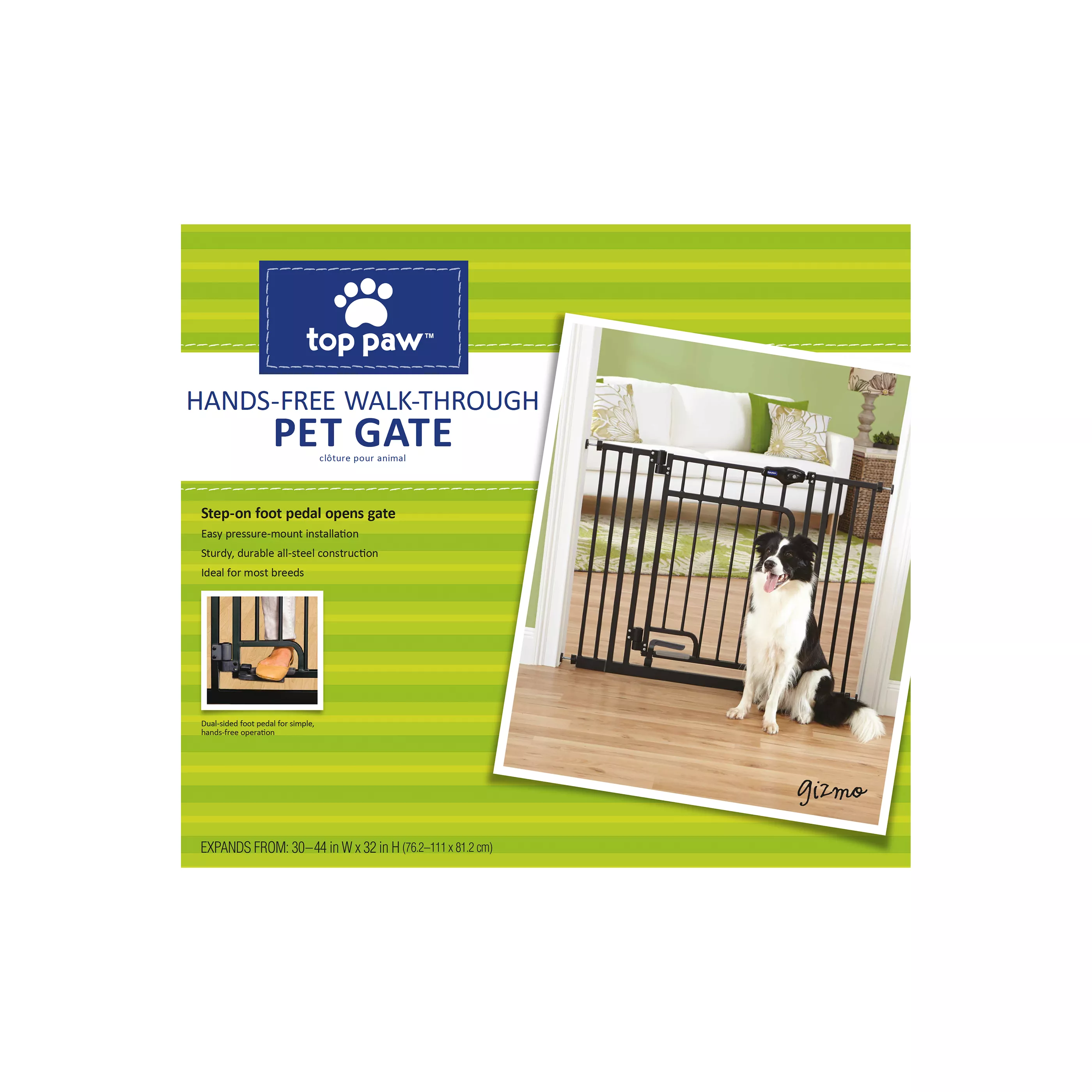 Top Paw® Hands-Free Walk-Through Pet Gate