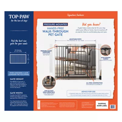 Top Paw® Hands-Free Walk-Through Pet Gate - Dog Gate - Image 6
