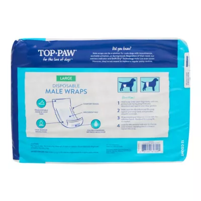 Product Top Paw® Disposable Male Wrap Dog Diapers
