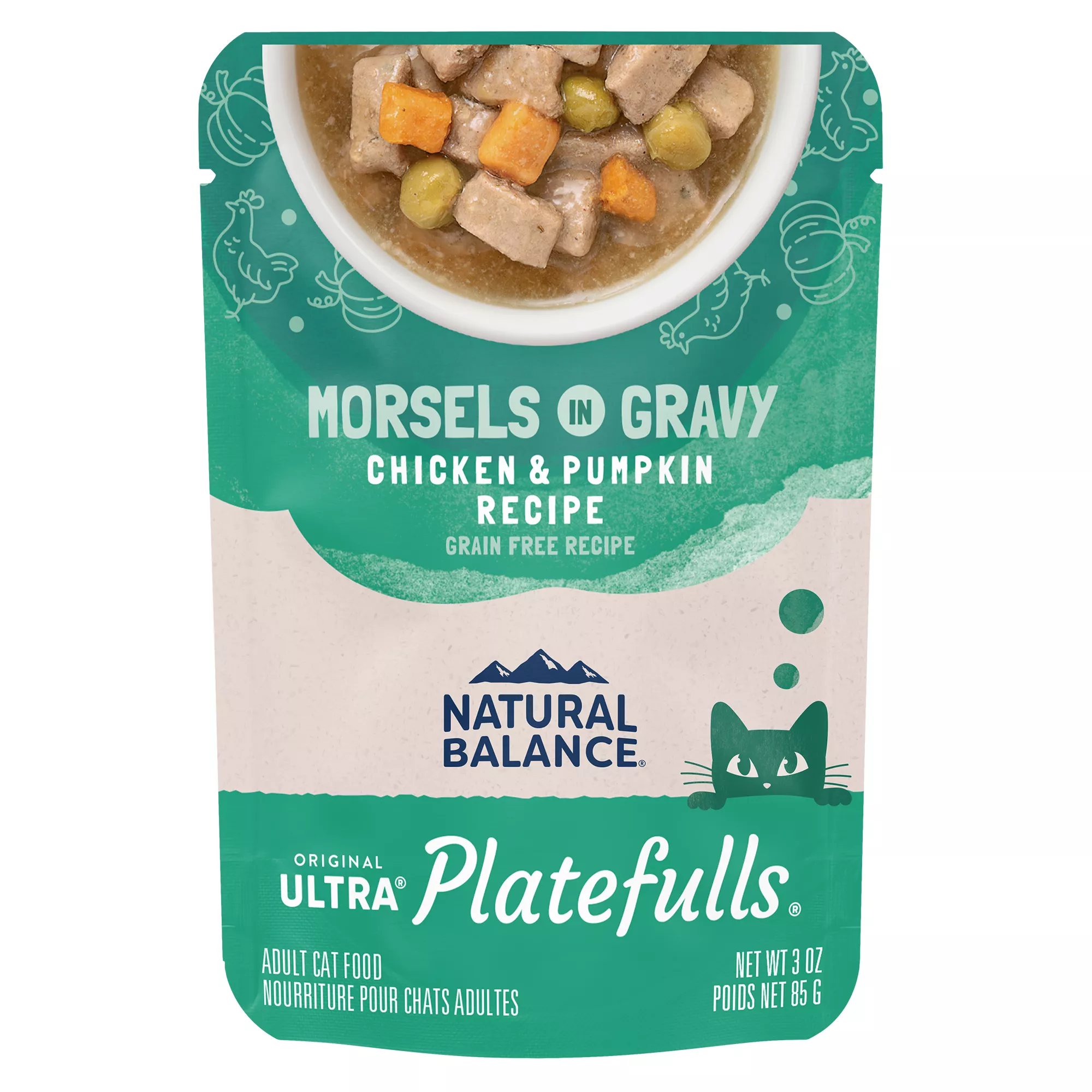 Natural Balance Platefulls Adult Cat Food - Grain Free, Chicken & Pumpkin