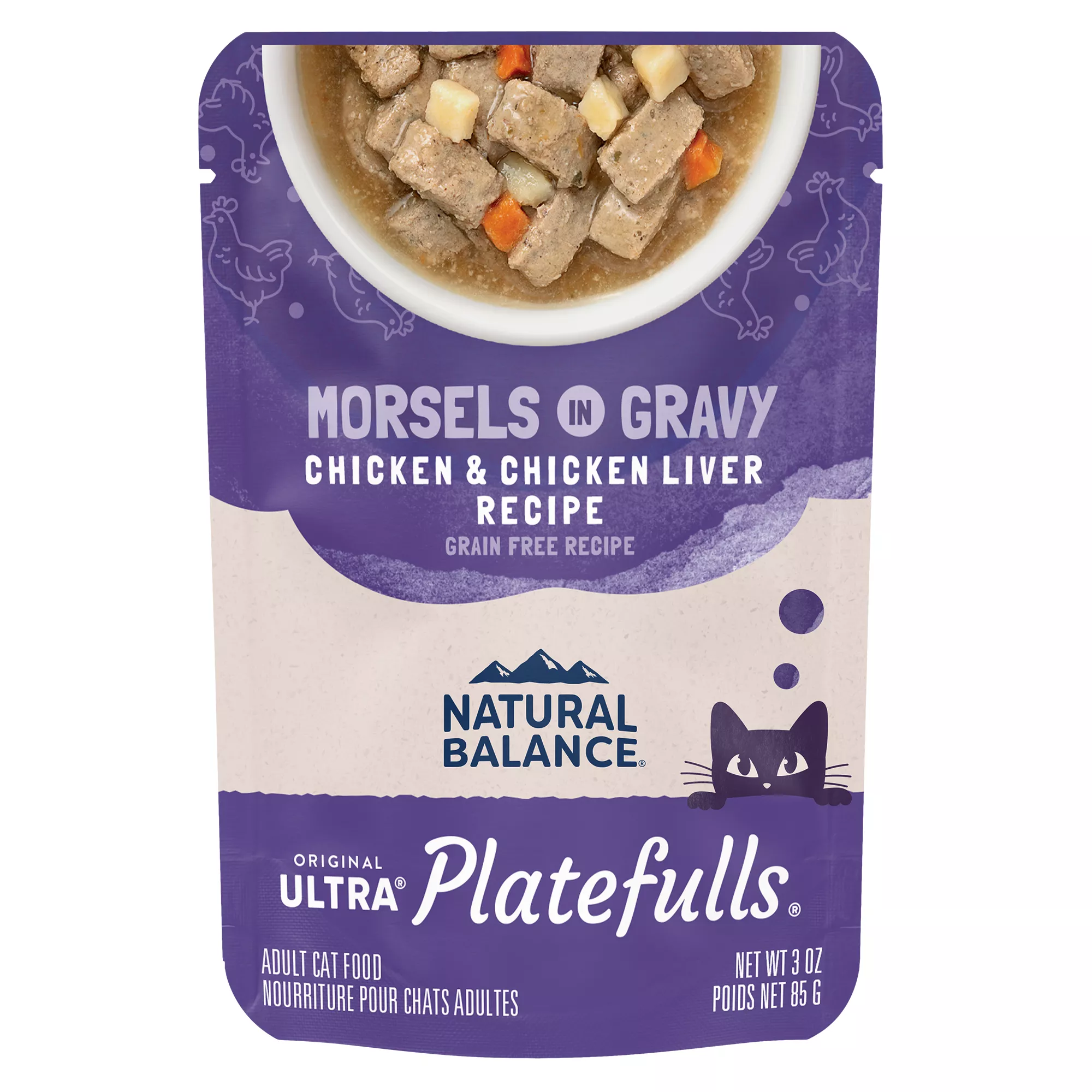 Natural Balance Platefulls Indoor Adult Cat Food - Grain Free, Chicken & Chicken Liver