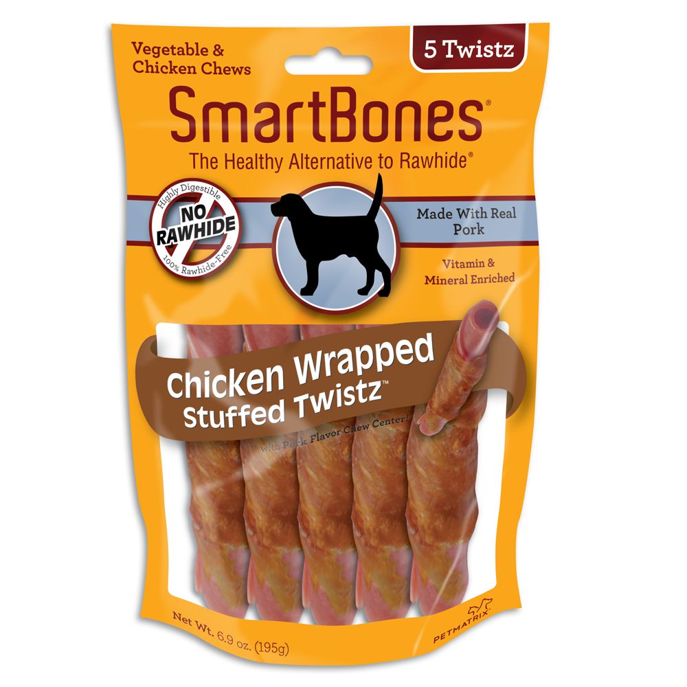 SmartBones® Chicken Wrapped Stuffed Twistz with Pork Dog Treat dog