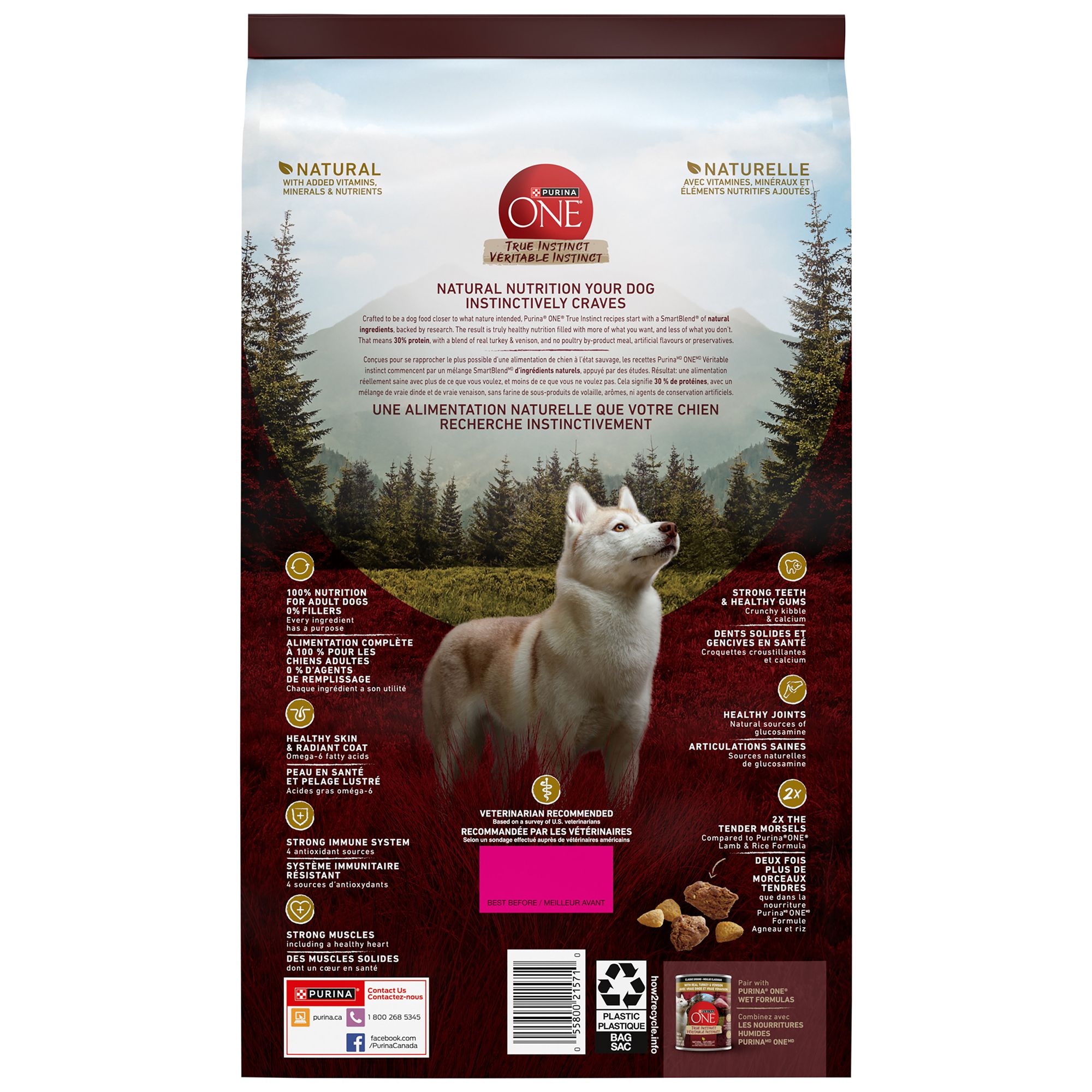 Purina ONE SmartBlend True Instinct Natural Dry Dog Food Turkey Venison