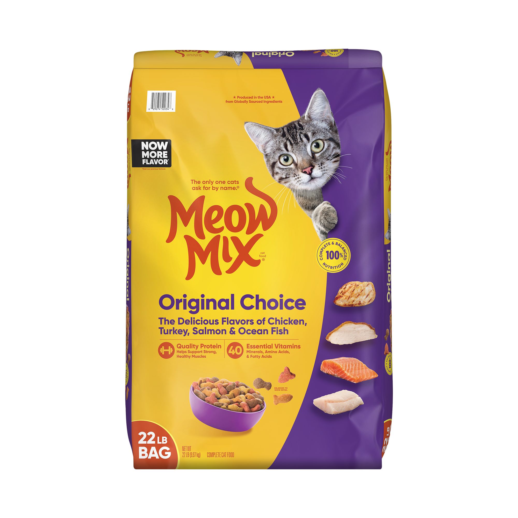 Meow Mix Original Choice Dry Cat Food All Ages, Chicken, Turkey, Salmon, Ocean Fish