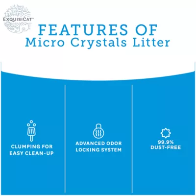 Product ExquisiCat Micro Crystals Clumping Multi-Cat Silica Cat Litter - Unscented, Low Dust