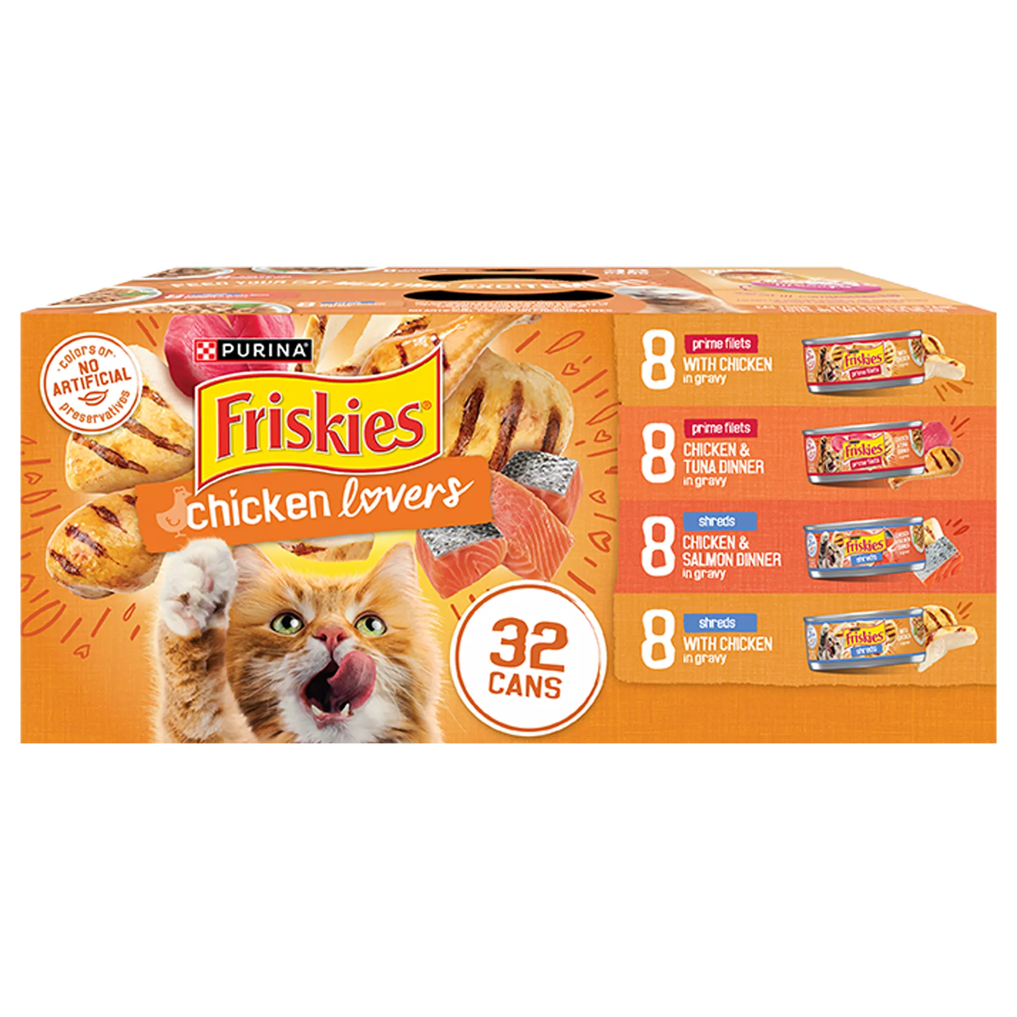 Purina® Friskies® Chicken Lovers Adult Cat Wet Food - Variety Pack, 32 CT, 176 OZ