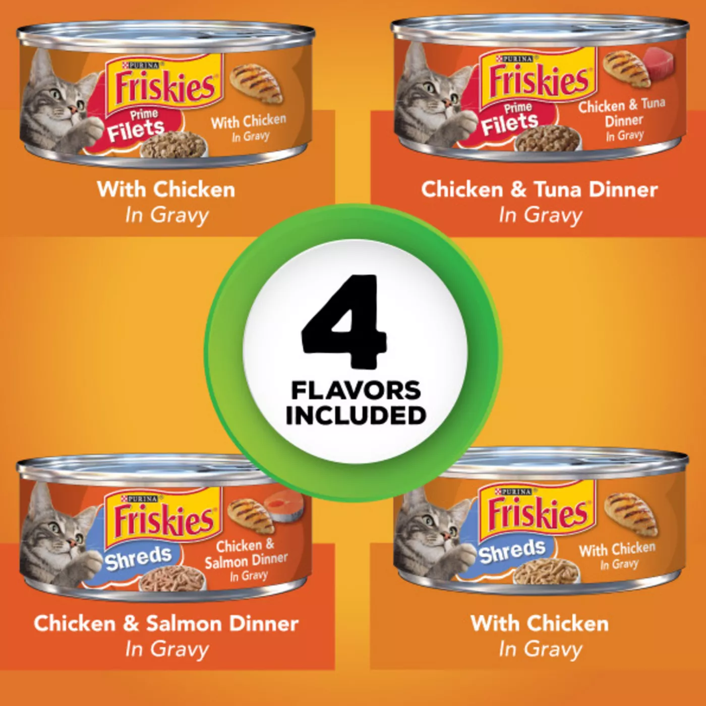 Purina Friskies Chicken Lovers Adult Cat Wet Food Variety Pack 32 CT 176 OZ