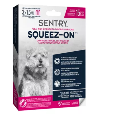 Product SENTRY® Squeez-On™ Flea, Tick & Mosquito Control for Dogs - Up to 15 KG