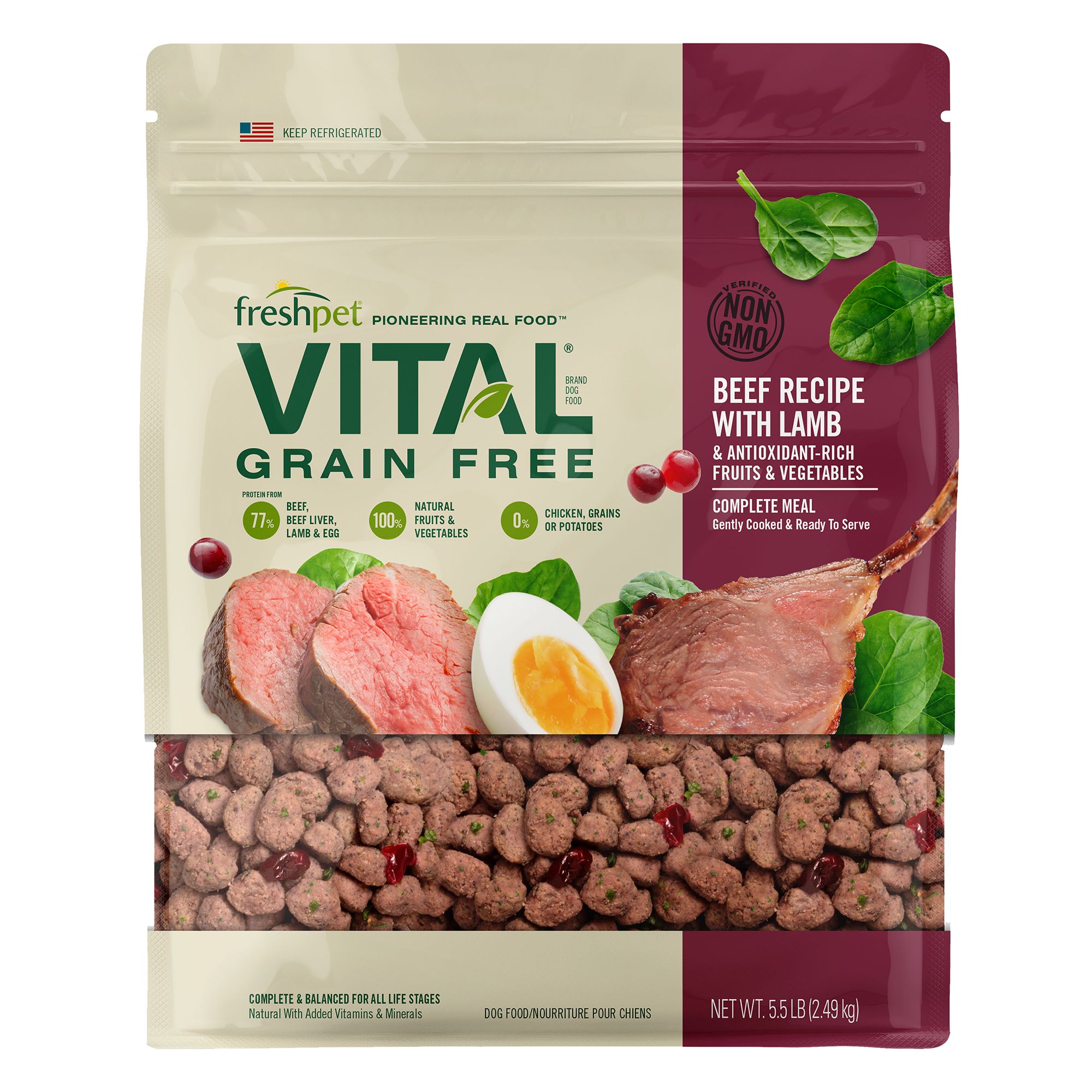 Freshpet® Vital™ Grain Free Complete Meals Beef with Lamb Adult Dog