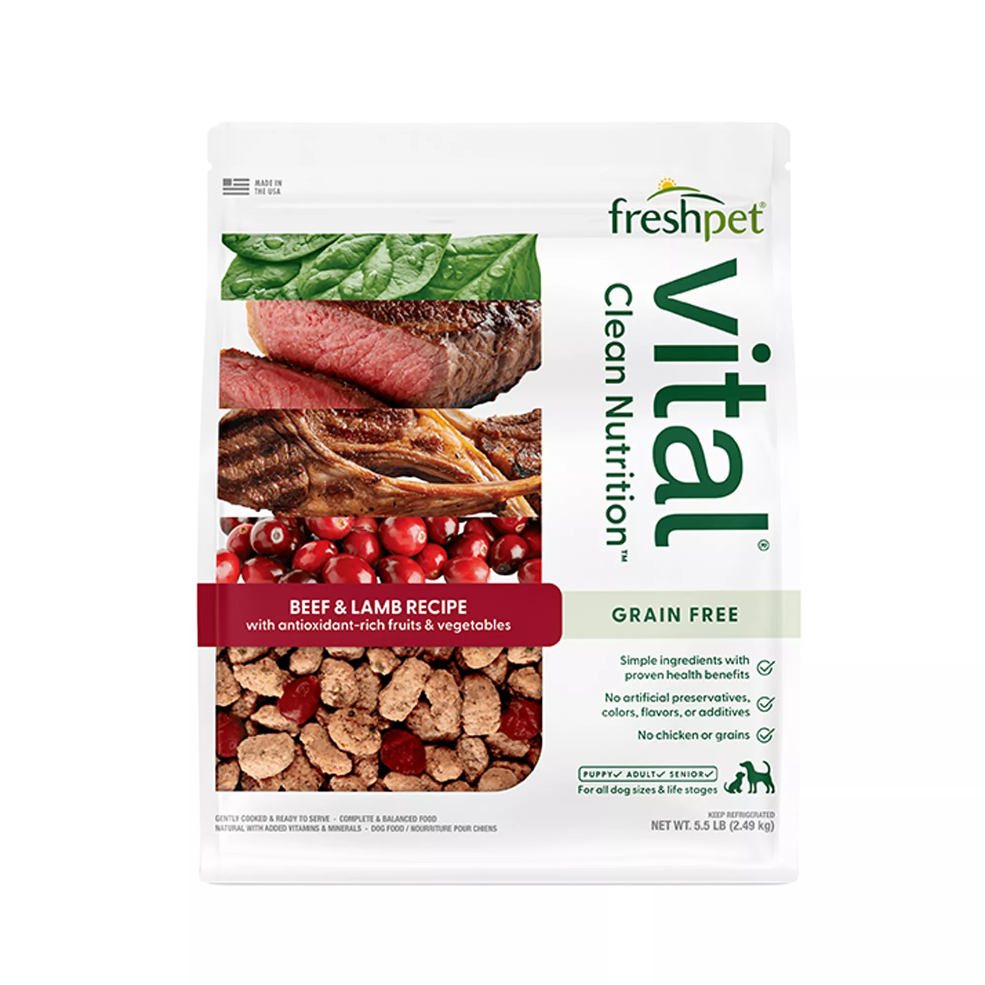 Freshpet® Vital&trade; Grain Free Complete Meals Beef with Lamb Adult Dog Food