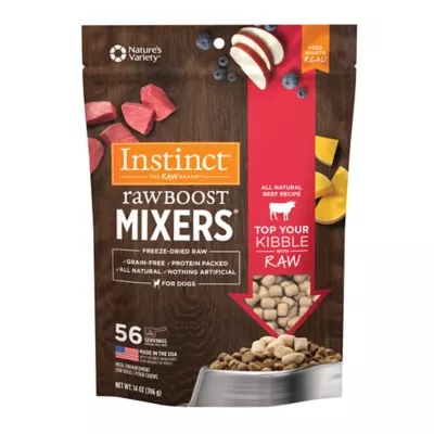 Instinct Raw Boost Mixers Freeze Dried All Life Stages Dog Food Topper Raw Grain Free Beef