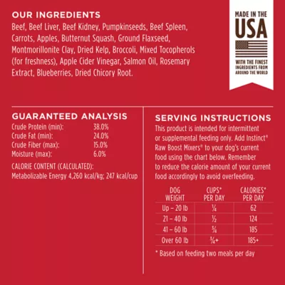 Product Instinct® Raw Boost Mixers Freeze-Dried All Life Stages Dog Food Topper - Raw, Grain Free, Beef