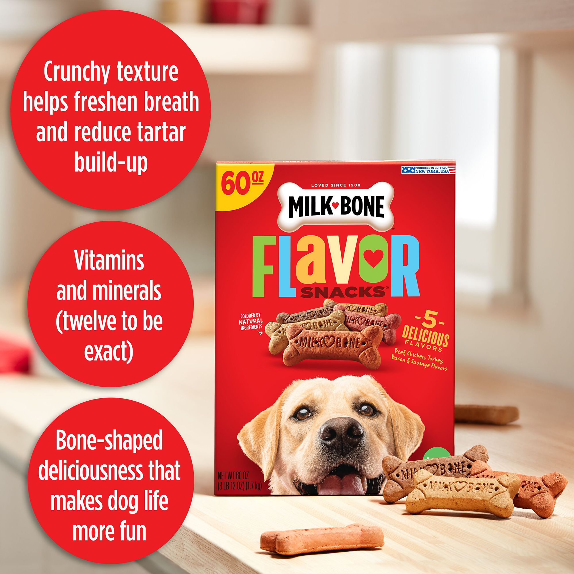 Milk Bone Flavor Snacks Dog Treat All Ages Beef Chicken Turkey Bacon Sausage