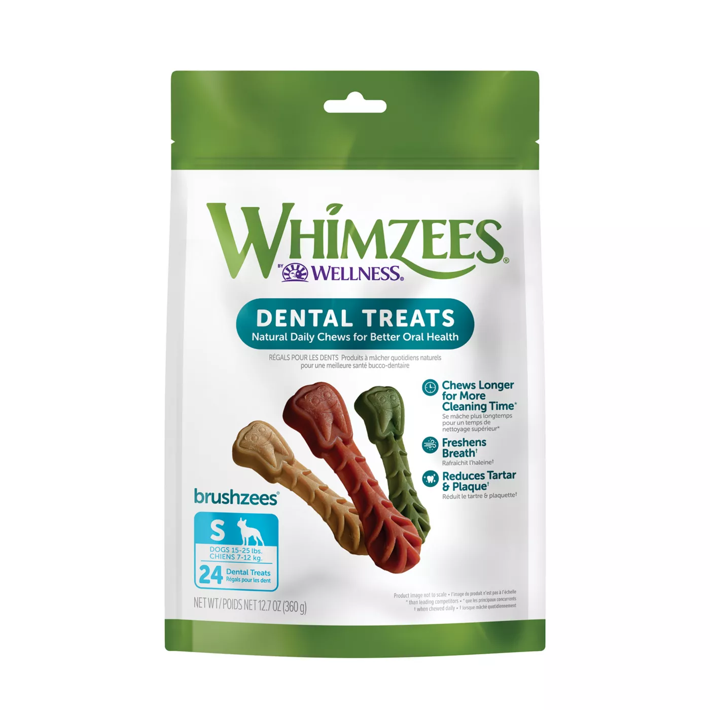 WHIMZEES Brushzees Small Dental Dog Treat Natural Grain Free
