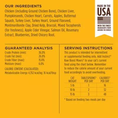 Instinct Rawboost Mixers Cat Food Toppers Natural Grain Free Freeze Dried Chicken