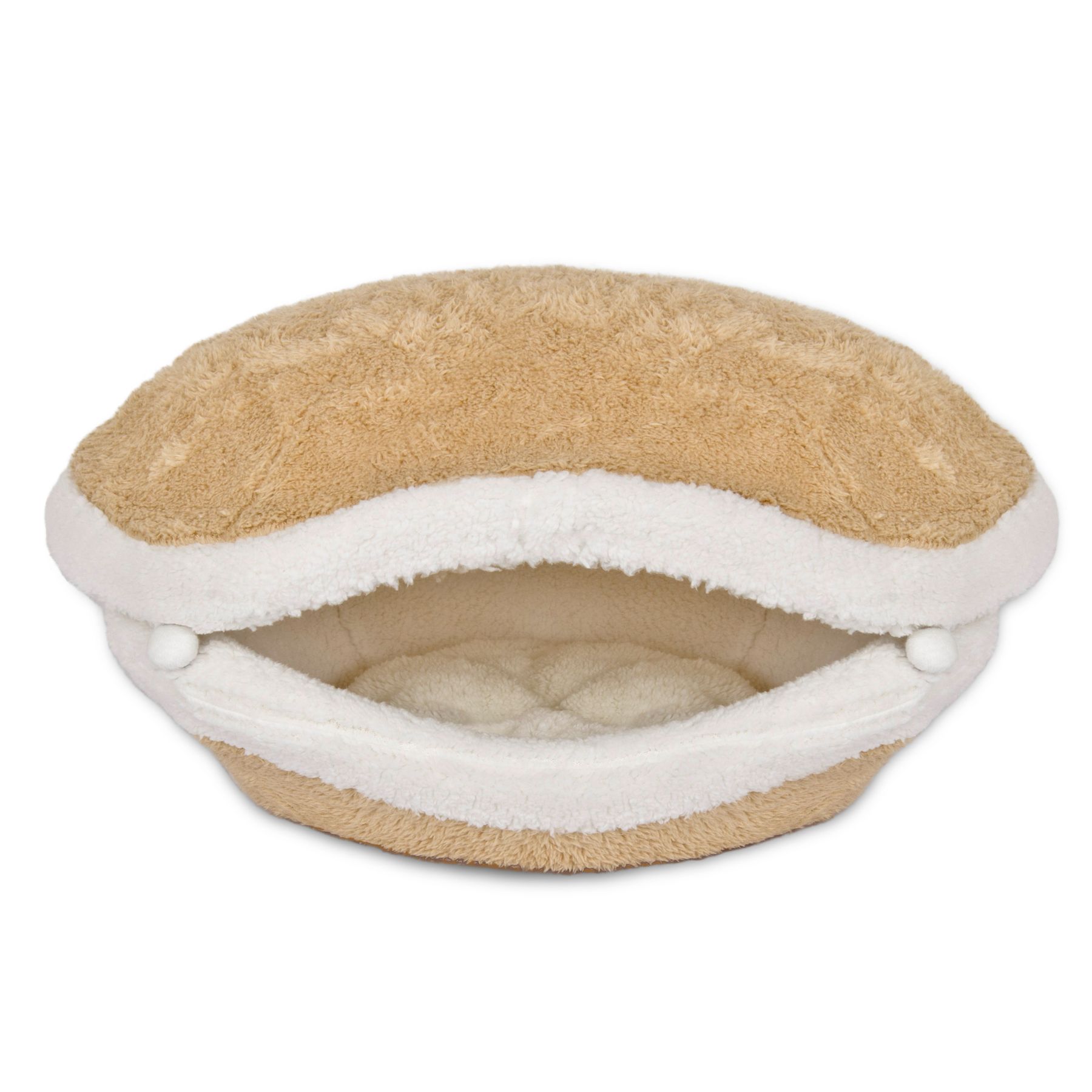 Whisker City® Clam Shell Convertible Cat Bed cat Covered Beds PetSmart