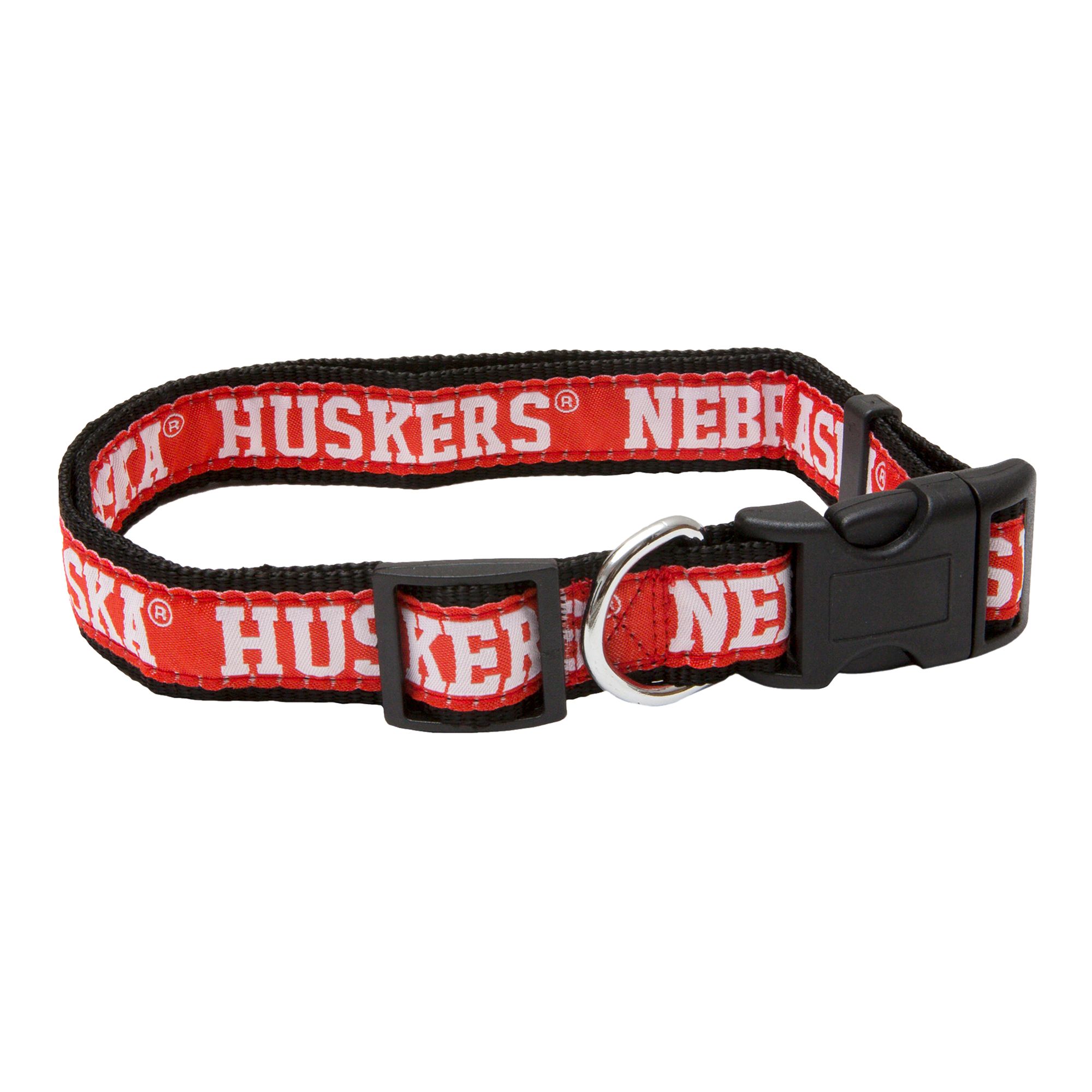 Pets First Nebraska Huskers Nylon Collar and Matching Leash for Pets NCAA Official Size Large 