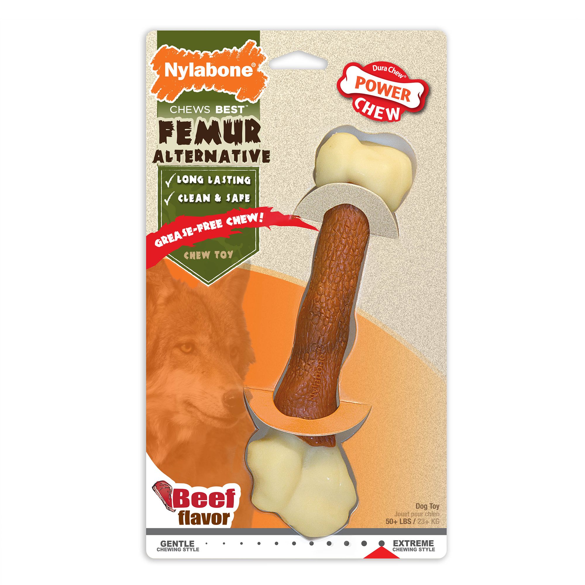 Nylabone Alternative Femur Chew Dog Toy Beef Flavor