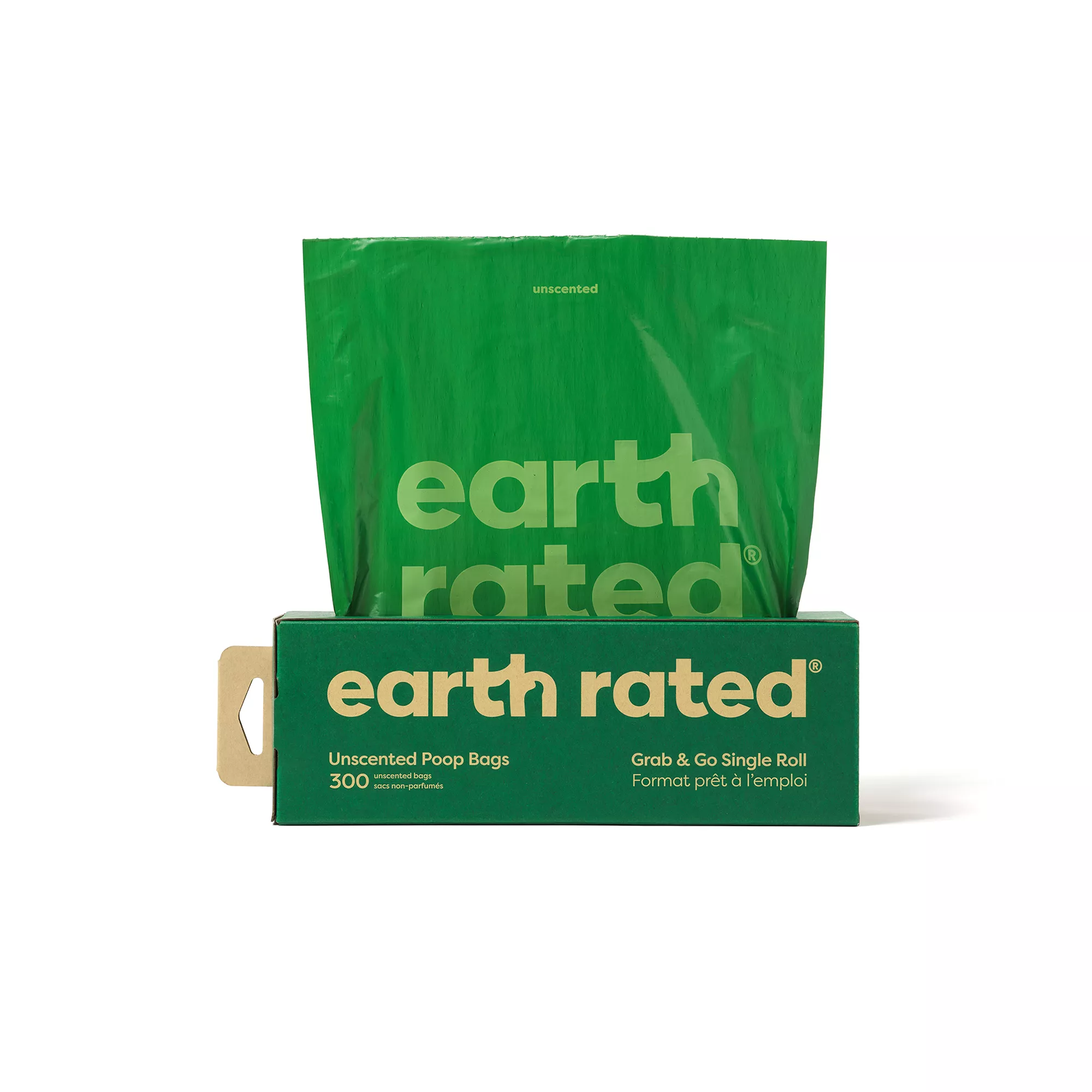 Earth Rated Unscented Leakproof Dog Poop Bags, 300 Count on 1 Grab-and-Go Bulk Single Roll