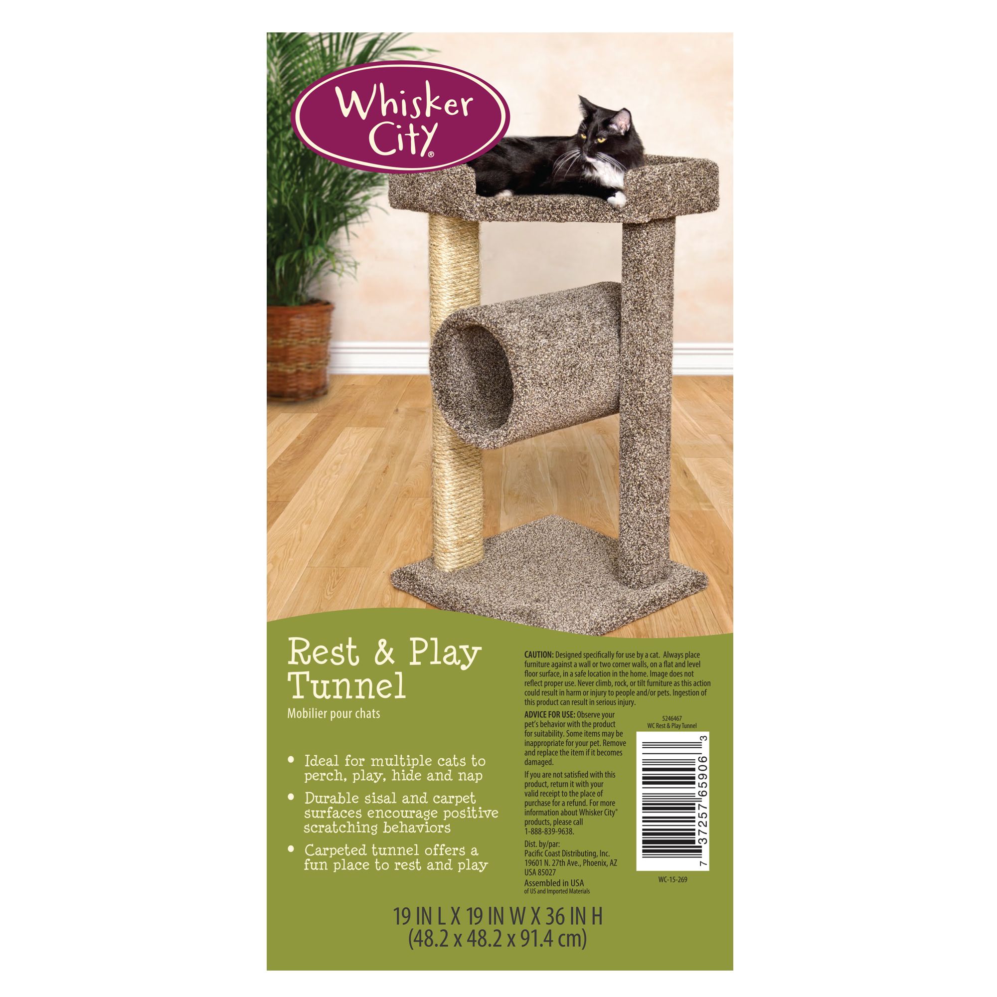 Whisker City Rest Play Tunnel Color Varies Cat Furniture