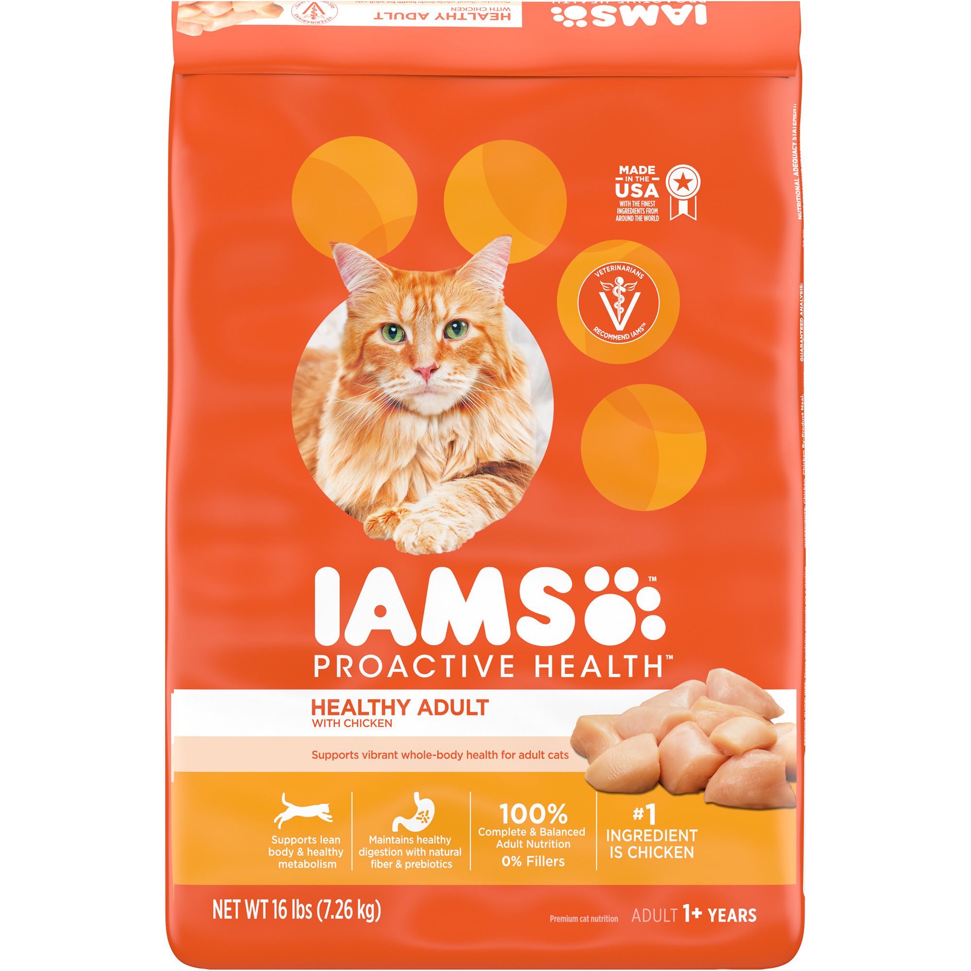 Iams Proactive Health Adult Healthy Dry Cat Food Chicken 7 lbs