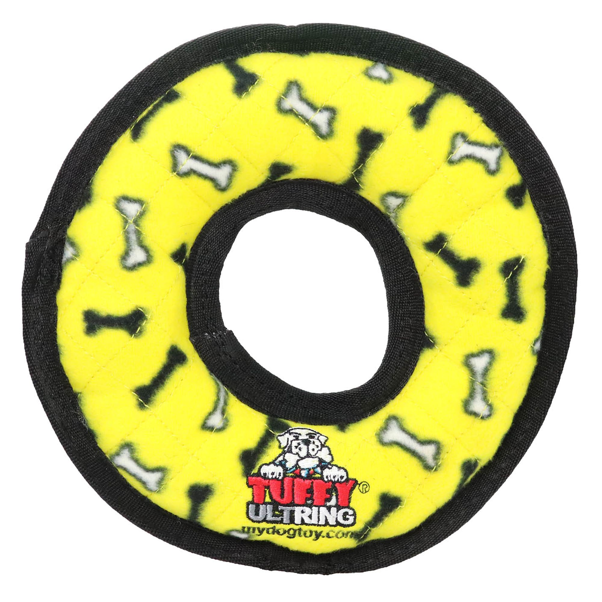 Tuffy No Stuff Ultimate Ring Dog Toy Yellow