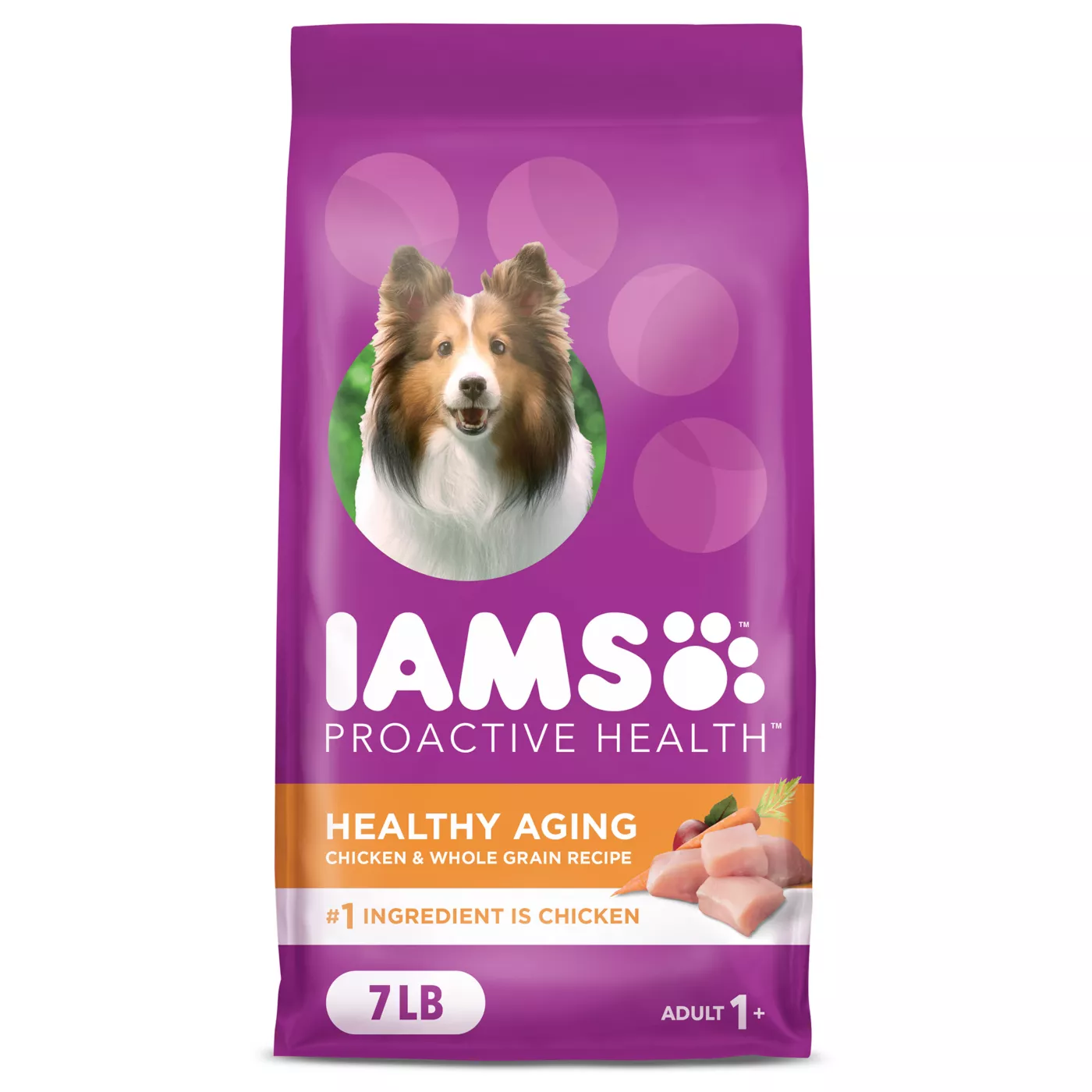 IAMS Proactive Health Adult Senior Dry Dog Food Healthy Aging Chicken Whole Grains