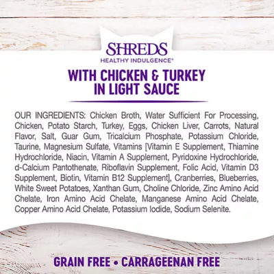 Product Wellness® Healthy Indulgence Shreds Adult Cat Food - Grain Free, Natural, Chicken & Turkey