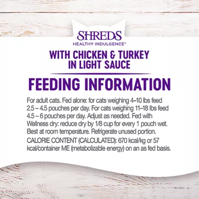 Product Wellness® Healthy Indulgence Shreds Adult Cat Food - Grain Free, Natural, Chicken & Turkey