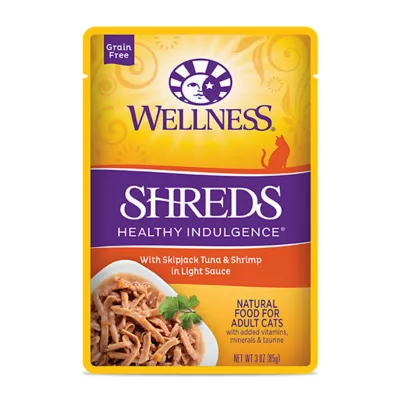 Product Wellness® Healthy Indulgence Shreds Adult Cat Food - Grain Free, Natural, SkipJack Tuna & Shrimp