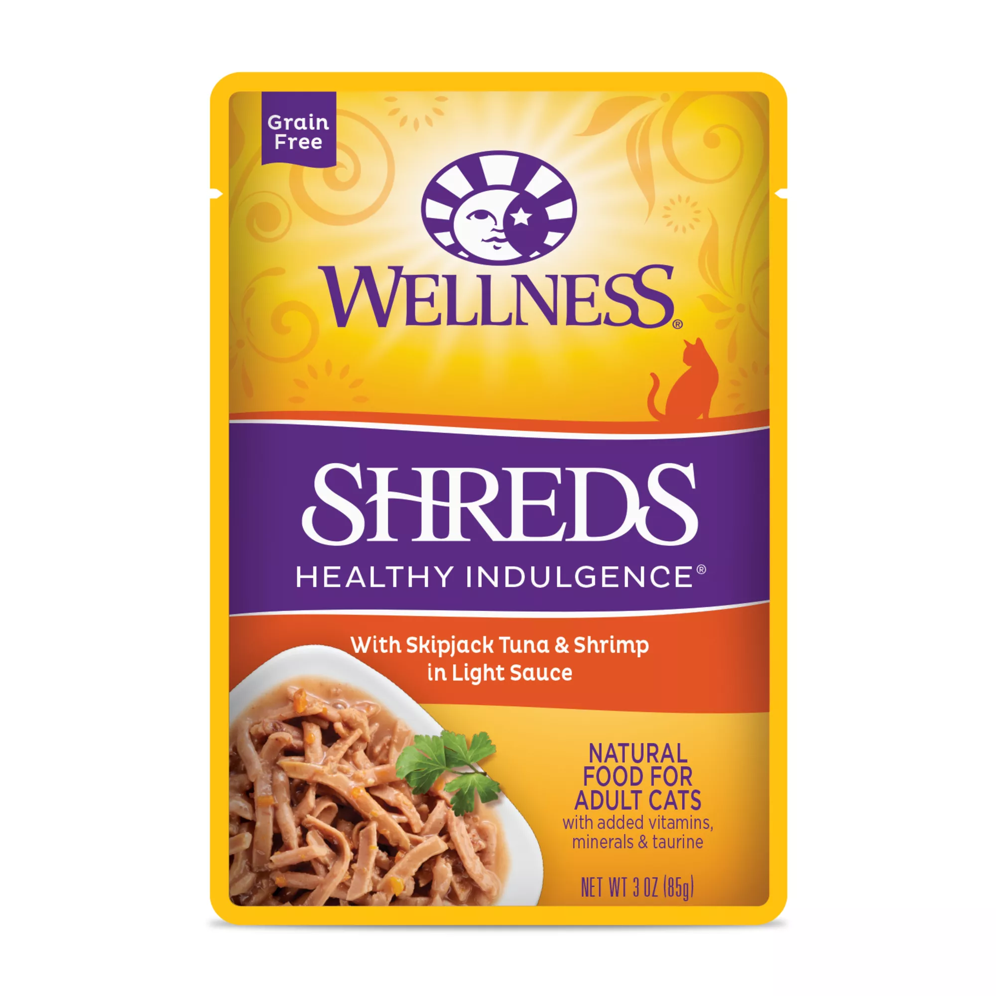 Wellness® Healthy Indulgence Shreds Adult Cat Food - Grain Free, Natural, SkipJack Tuna & Shrimp