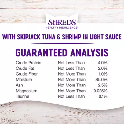 Product Wellness® Healthy Indulgence Shreds Adult Cat Food - Grain Free, Natural, SkipJack Tuna & Shrimp