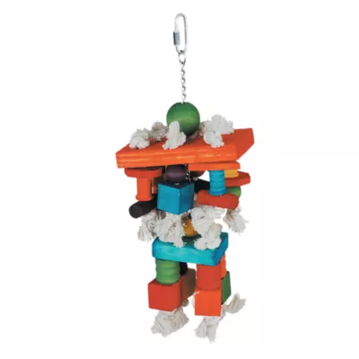 Product All Living Things® Colorful Blocks & Rope Bird Toy
