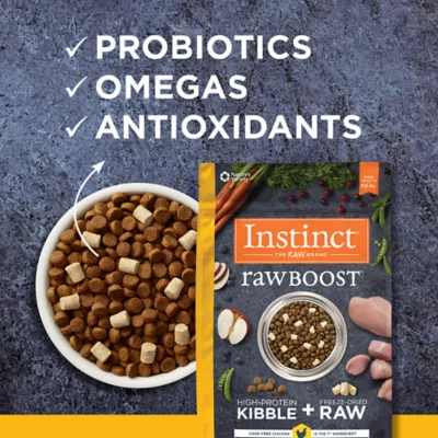 Product Instinct® Raw Boost Kibble + Freeze-Dried Raw All Life Stage Dry Dog Food - Raw, Grain Free, Chicken