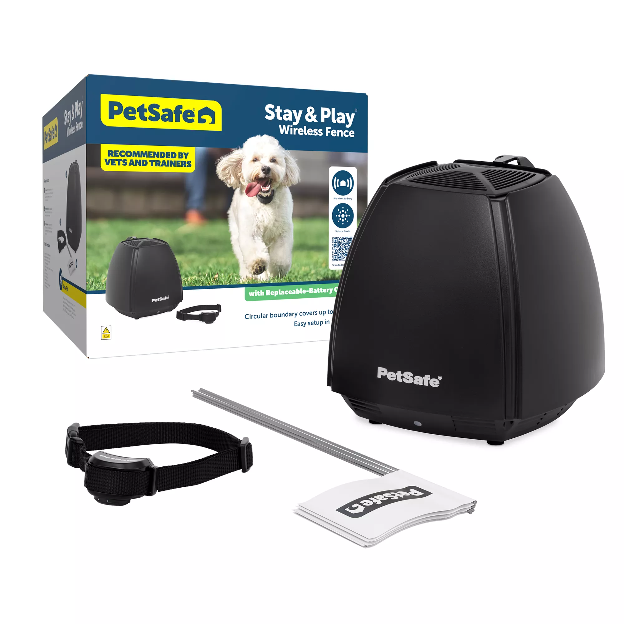 PetSafe® Stay & Play Wireless Pet Fence & Replaceable Battery Collar -  Up to 3/4 Acre