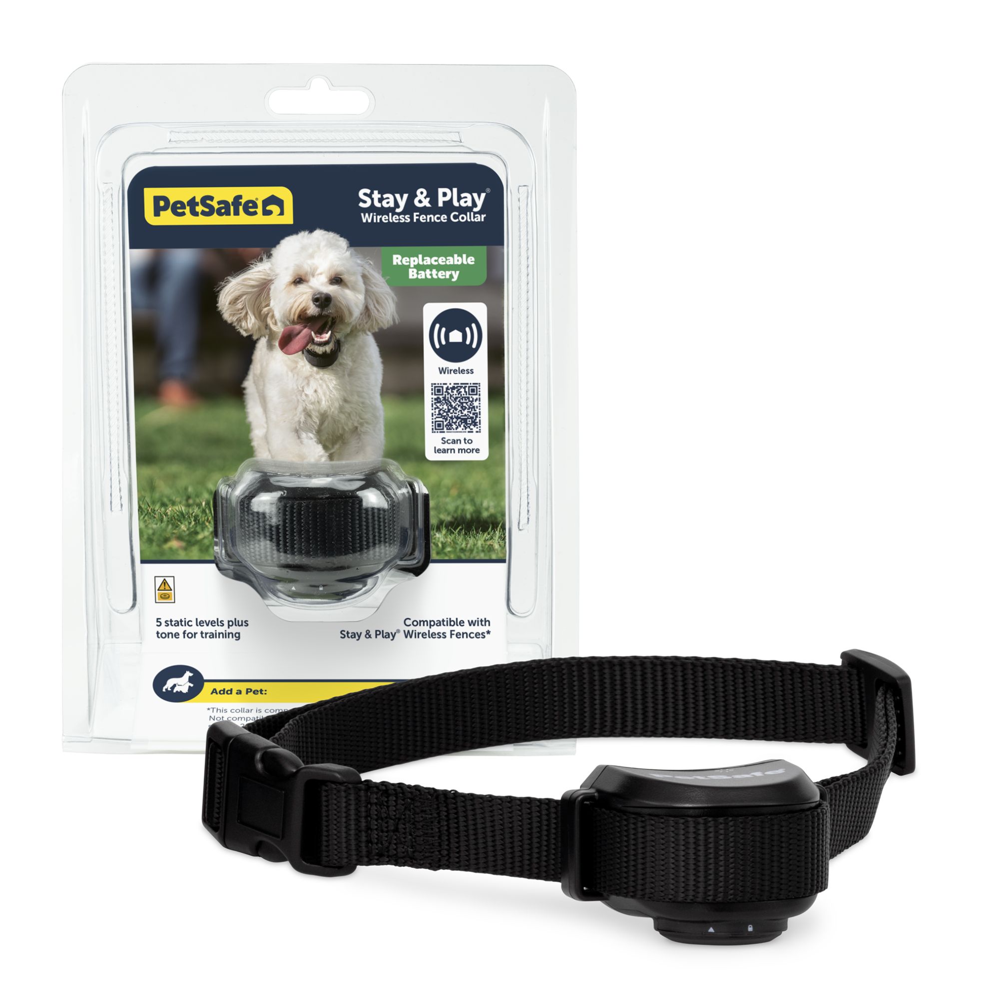 PetSafe Stay & Play Wireless Fence with Replaceable Battery Collar for Dogs