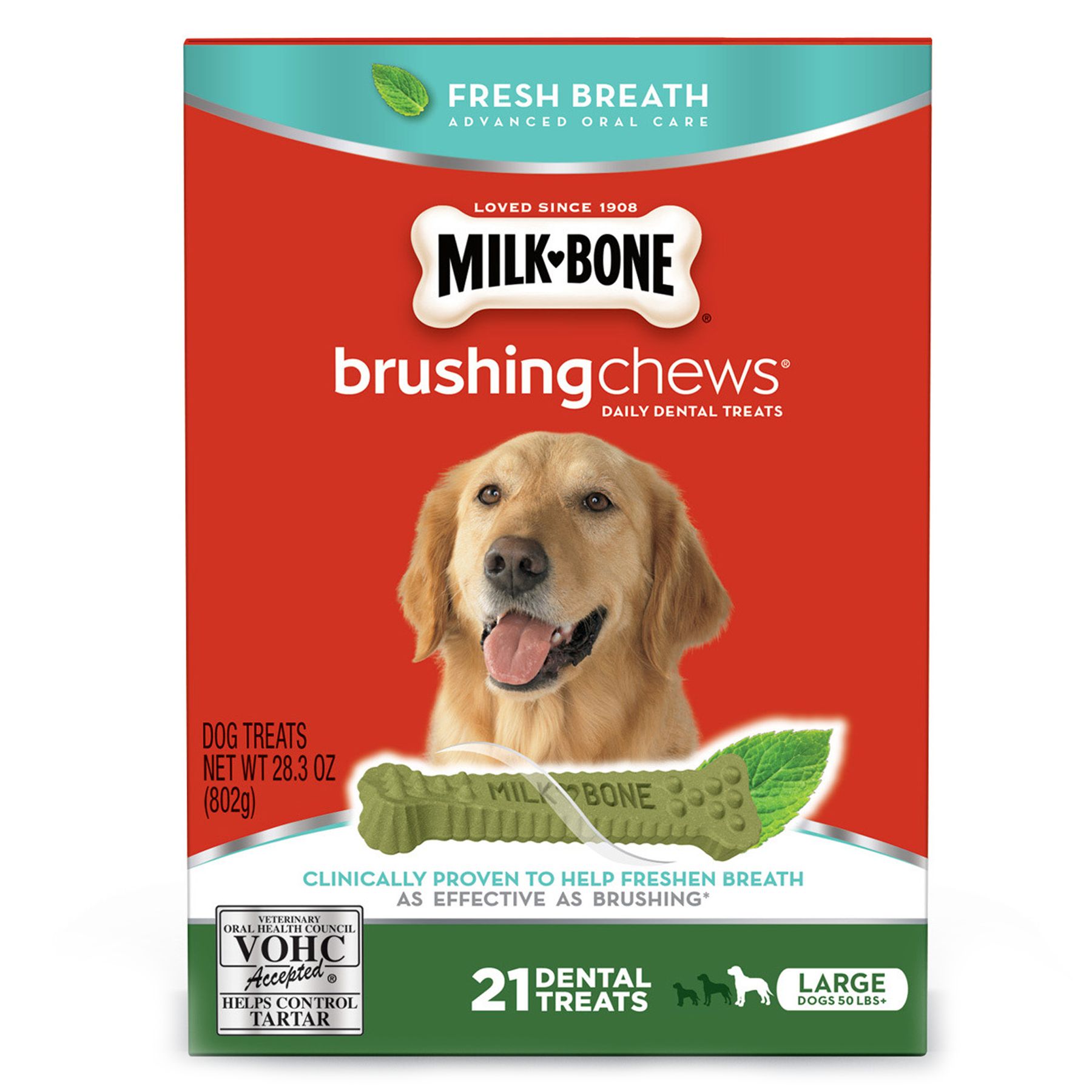 MilkBone® Brushing Chews® Dental Dog Treat Large dog Dental Treats