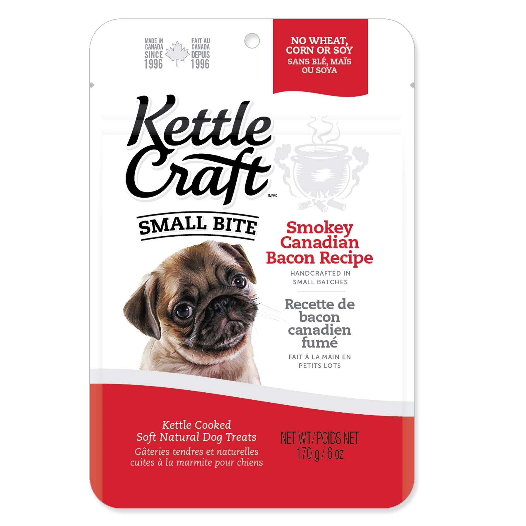 Kettle Craft Small Bite Dog Treat Natural, Bacon dog Chewy Treats