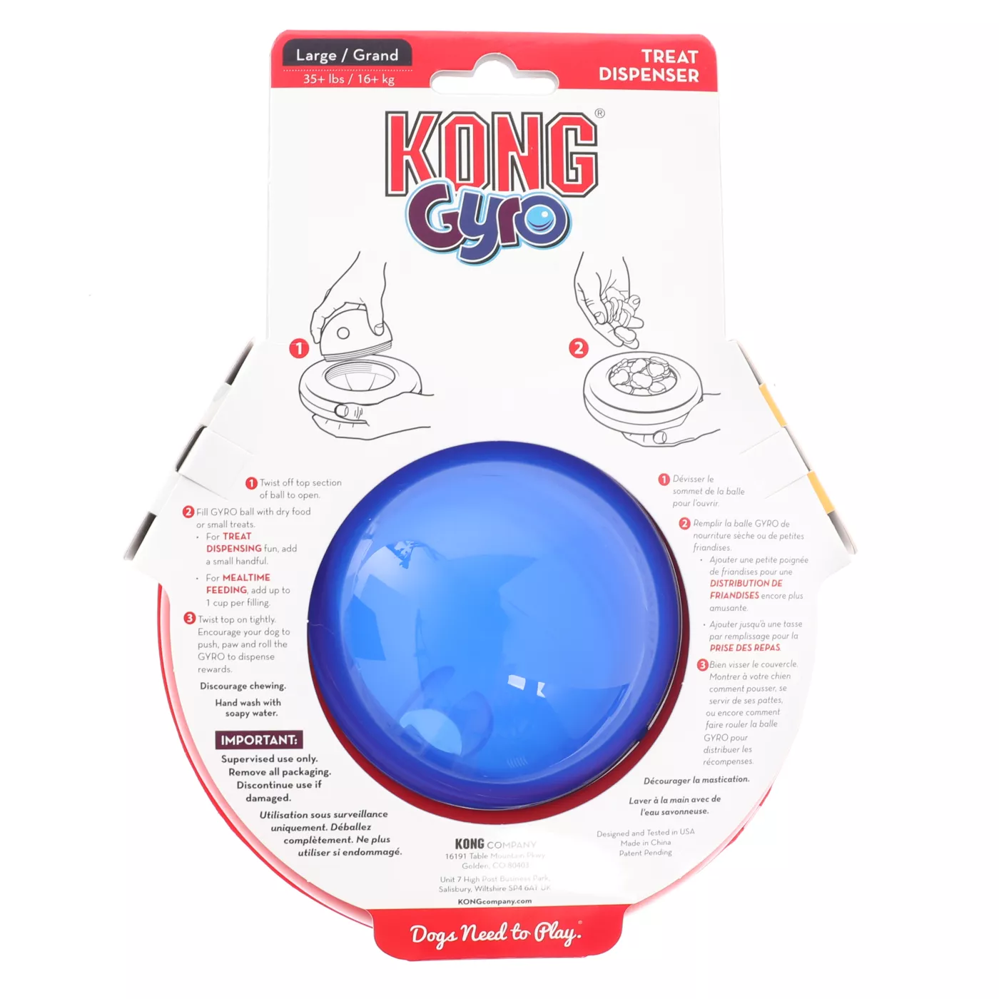 KONG Gyro Ball Dog Toy