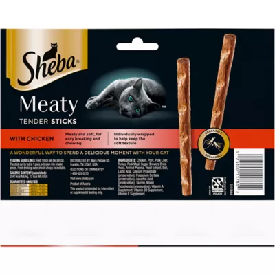 Sheba Cat Treats Chicken Meaty Tender Sticks